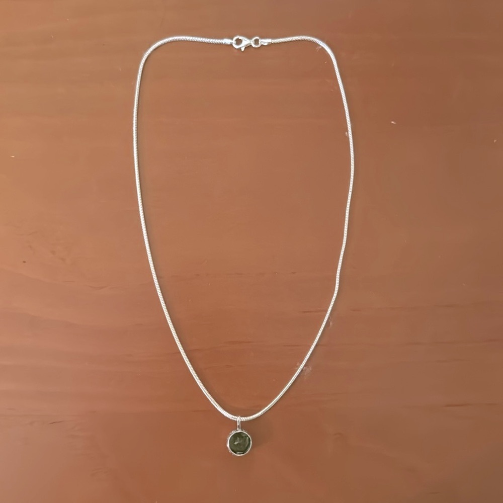 Silver & Peridot Birth Stone Necklace